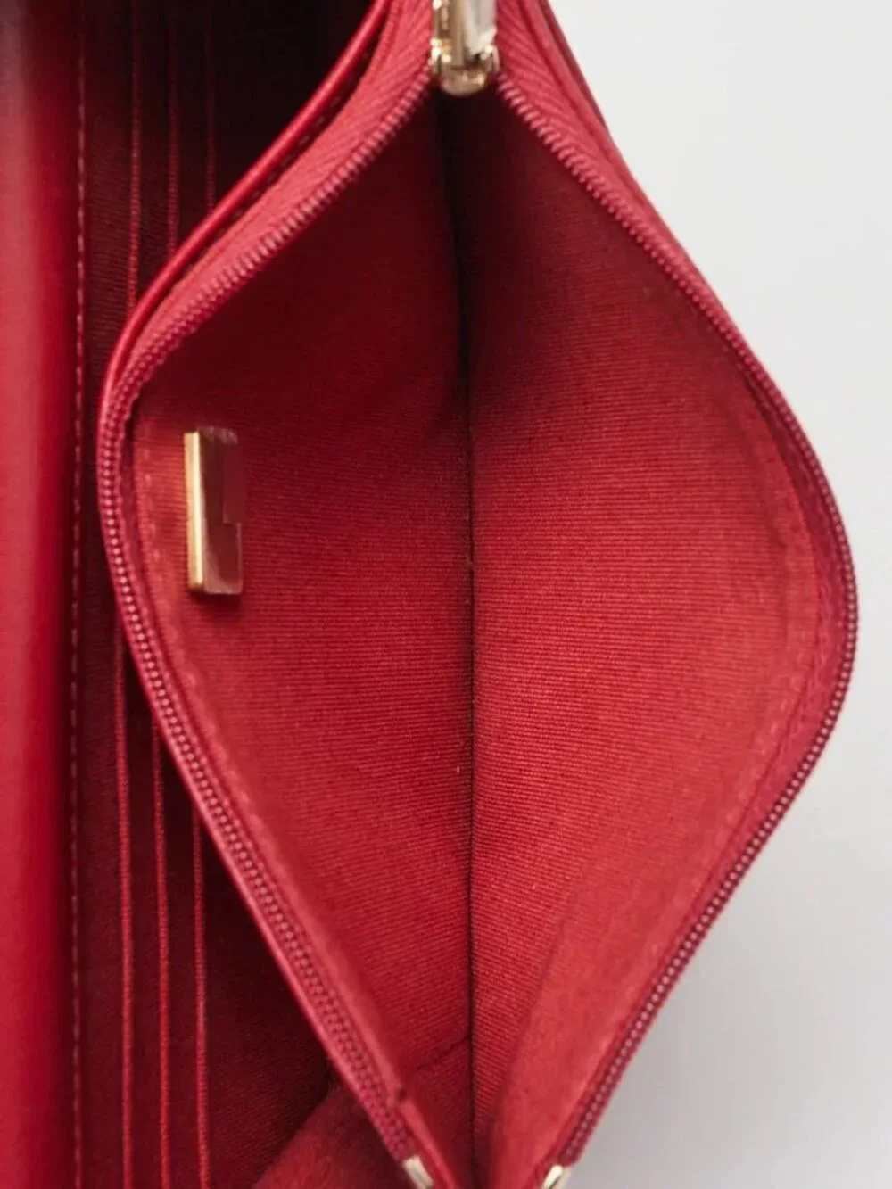 Chanel Dark Red Quilted Lambskin Leather CC WOC Clutch Bag